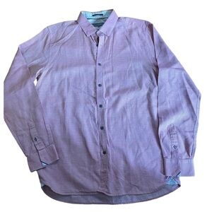 Ted‎ Baker London men's modern Fit Size 16 Hidden Button Down Collar Pink